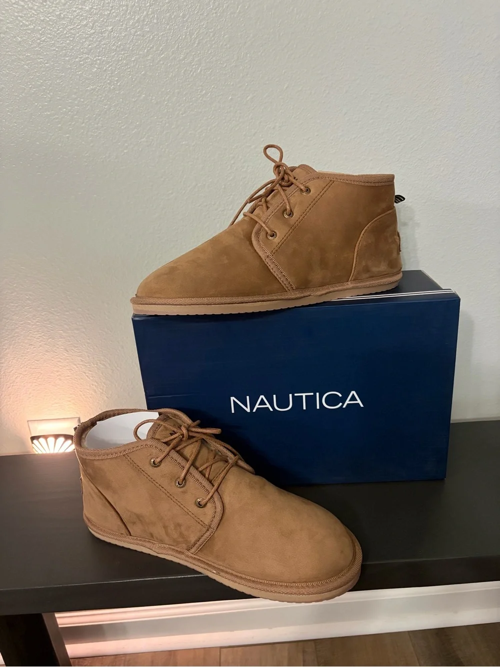 Nautica Men's Size 10 Tan Suede Chukka Boots - Lace-Up Casual